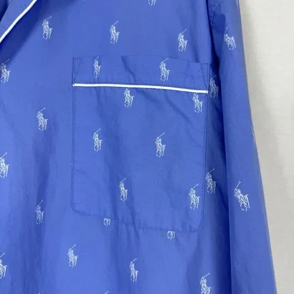Polo Ralph Lauren Blue Pajama Top Men’s 1XT Big & Tall Pony Logo - Picture 13 of 13